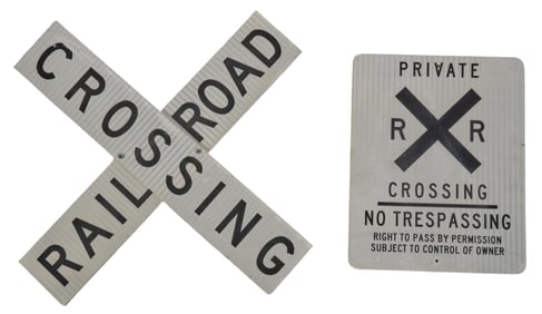 (2) Railroad Crossing Signs