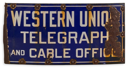Western Union Porcelain Advertising Sign