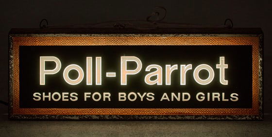 Vintage Poll-Parrot Shoes Light-Up Sign