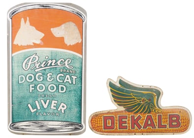 (2) Metal Signs, Dekalb and Prince Dog & Cat Food