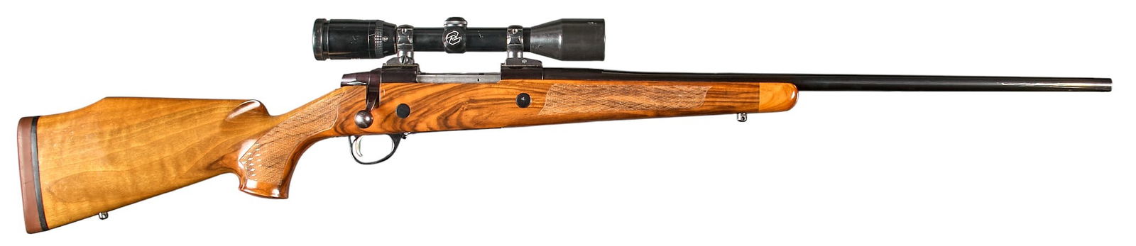Sako AV Deluxe 300 WBY MAG Bolt Action Rifle: Serial: 610983 Manufacturer: Sako-Finland / Stoeger inc, Model: AV Deluxe Caliber: 300 WBY MAG Barrel length: 24 in. OAL: 45.25 in. Condition: Good; stock has sporadic scratches & pre