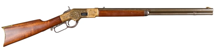 Antique Engraved Winchester Model 1866 44 RF Lever Action Rifle