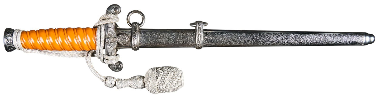 WWII German Alcoso Heer Dagger W/ Scabbard: Manufacturer: Alcoso-Solingen, Germany Model: Heer (Army) dagger (1935) Blade Length: 10 in. OAL: 14.5 in. (15.5 in. w/ scabbard) Condition: Very Good; blade has very light wear/handling marks; c