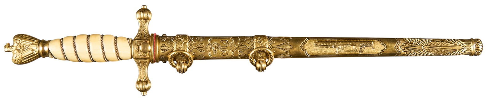 WWII German 2nd Model Kriegsmarine Presentation Dagger W/ Scabbard: Manufacturer: F.W. Holler-Solingen, Germany Model: 2nd Model Kriegsmarine (Navy) dagger (1938) Blade Length: 9.75 in. OAL: 15 in. (16.5 in. w/ scabbard) Condition: Very Good; blade has very light wear