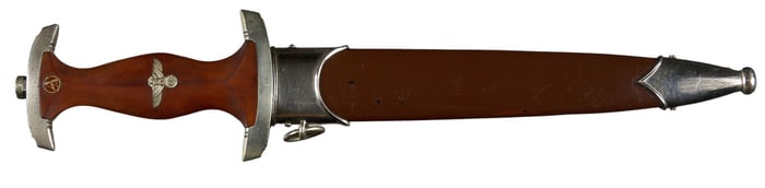 Scarce WWII German SA "Bulldog" Dagger W/ Scabbard