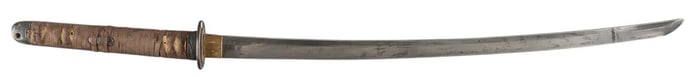 Late WWII Japanese Shin Gunto Katana W/ Saya