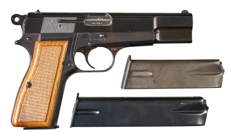 Belgian Browning Hi Power 9mm Semi Auto Pistol