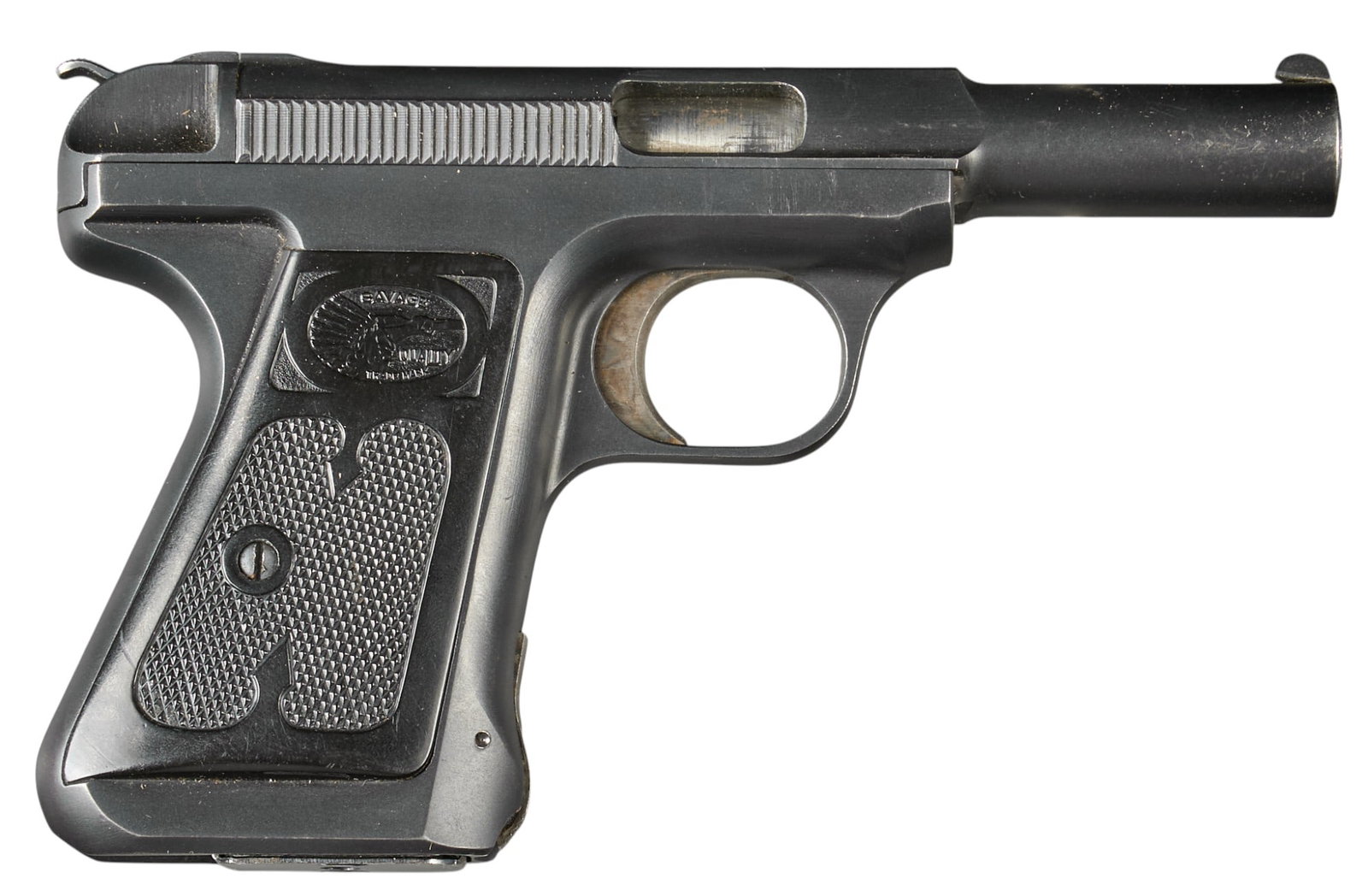 Savage Model 1917 32 Auto Semi Auto Pistol: Serial: 251699 Manufacturer: Savage Arms Corp. (c. 1921-1926) Model: 1917 Caliber: 32 ACP Barrel length: 3.75 in. OAL: 6.75 in. Condition: Good; hard rubber grips have moderate wear marks