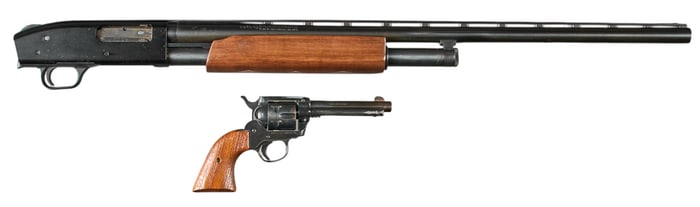 As-Is Mossberg 500A and Rohm M66 22 LR Revolver
