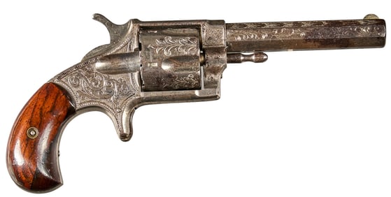 Engraved Antique Hopkins & Allen XL No. 5 38 CF Revolver
