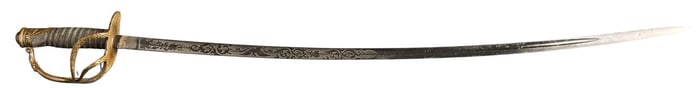 Late 19th C. US Model 1872 Light Cavalry Officer's Saber W/ Scabbard