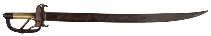 Antique Unmarked Etched Blade Short Sword W/ Bone Handle