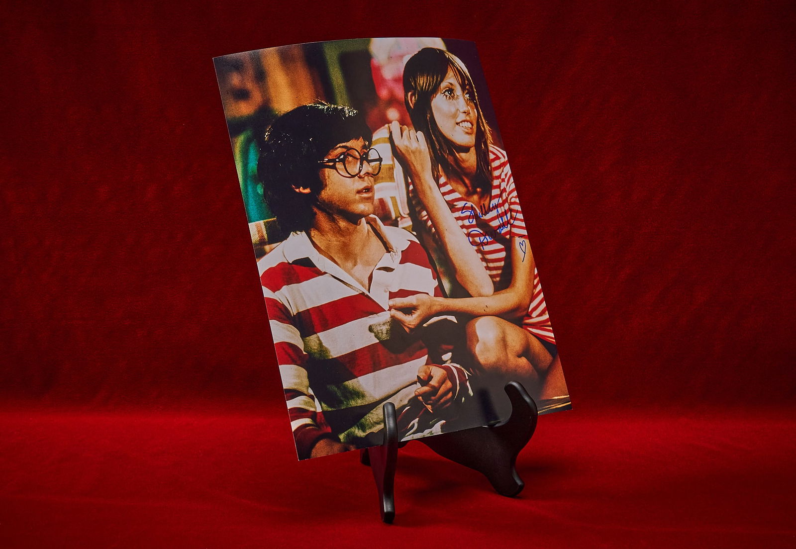 Shelley Duvall | Signed "Brewster McCloud" Photograph: Photographic movie still from "Brewster McCloud" (1970), used extensively during promotion of the film, depicting Shelley Duvall as Suzanne Davis and Bud Cort as Brewster McCl