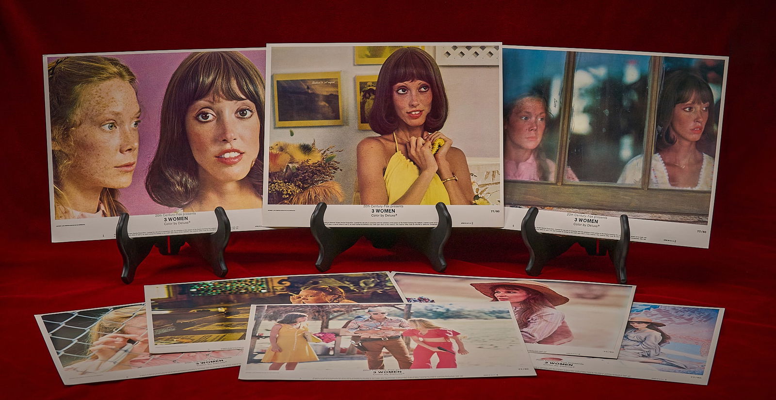 Shelley Duvall | "3 Women" Lobby Cards: Complete numbered set (1-8) of theater lobby cards, produced by 20th Century-Fox and National Screen Service Corporation as promotional materials during the theatrical release of "3 Women&qu