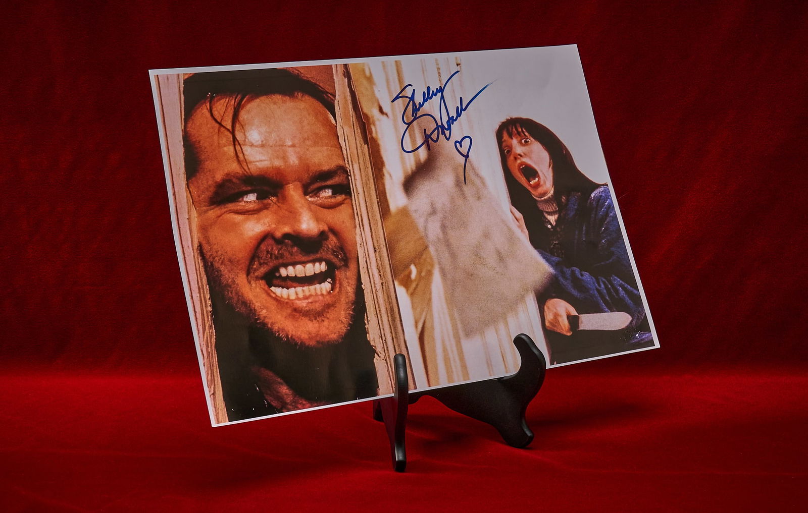 Shelley Duvall | Signed "The Shining" Photograph: Iconic large-format collectible photograph from "The Shining" (1980) used throughout promotion for the theatrical release of the movie, portraying the famous "Here's Johnny!&qu