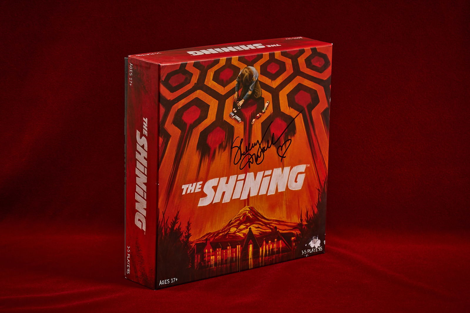 Shelley Duvall | Signed "The Shining" Board Game: Officially licensed board game for "The Shining" (1980), produced by Prospero Hall in 2020, in original box, complete with gameboard, cards and tokens, signed by Shelley Duvall on