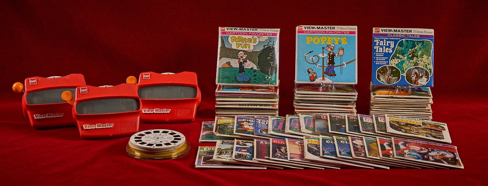 Shelley Duvall | View-Master Collection: Vintage View-Master collection including (3) stereoscope viewers and a large quantity of reels, covering varying subject matters including Walt Disney Studios, fairy tales and Popeye (where she w
