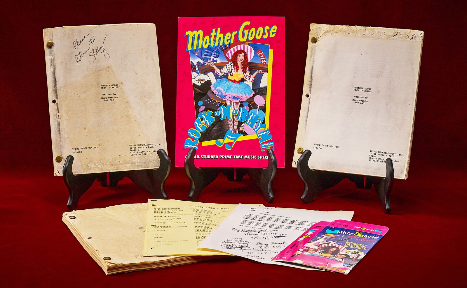 Shelley Duvall | "Mother Goose" Scripts: Collection of Shelley Duvall's personal copies of the script from "Mother Goose Rock 'n' Rhyme" (1990), where Shelley Duvall plays Little Bo Peep, and related ephemera 1) Second