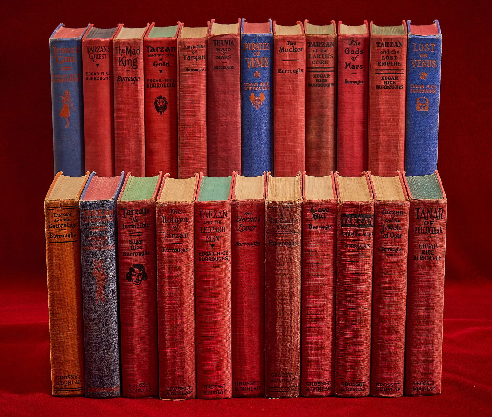 Shelley Duvall | Edgar Rice Burroughs Books: Large collection of hardcover books, all authored by Edgar Rice Burroughs, all owned by Bobbie Duvall (Shelley Duvall's mother), mostly signed by Bobbie or dedicated to her from her mother, circa