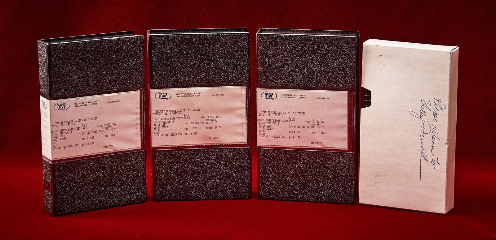 Shelley Duvall | Kubrick VHS: Pre-release production VHS copies of "Stanley Kubrick: A Life in Pictures" (2001); Shelley Duvall famously starred in Kubrick's "The Shining" (1980) and this documentary f