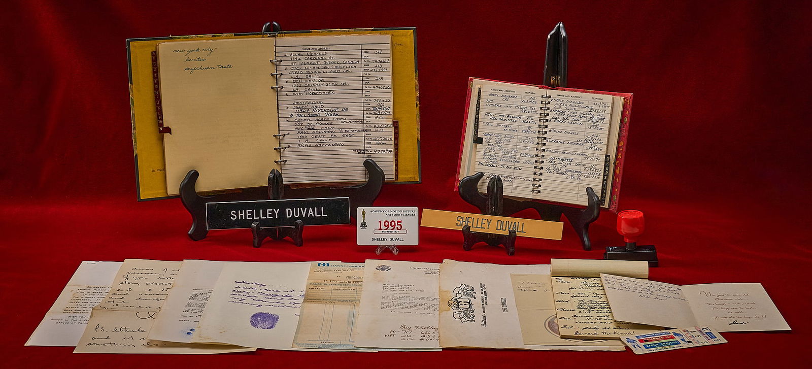 Shelley Duvall | Personal Effects: Large quantity of Shelley Duvall's personal effects including (2) address books containing handwritten addresses and contact details of many celebrities, film studios and production companies that