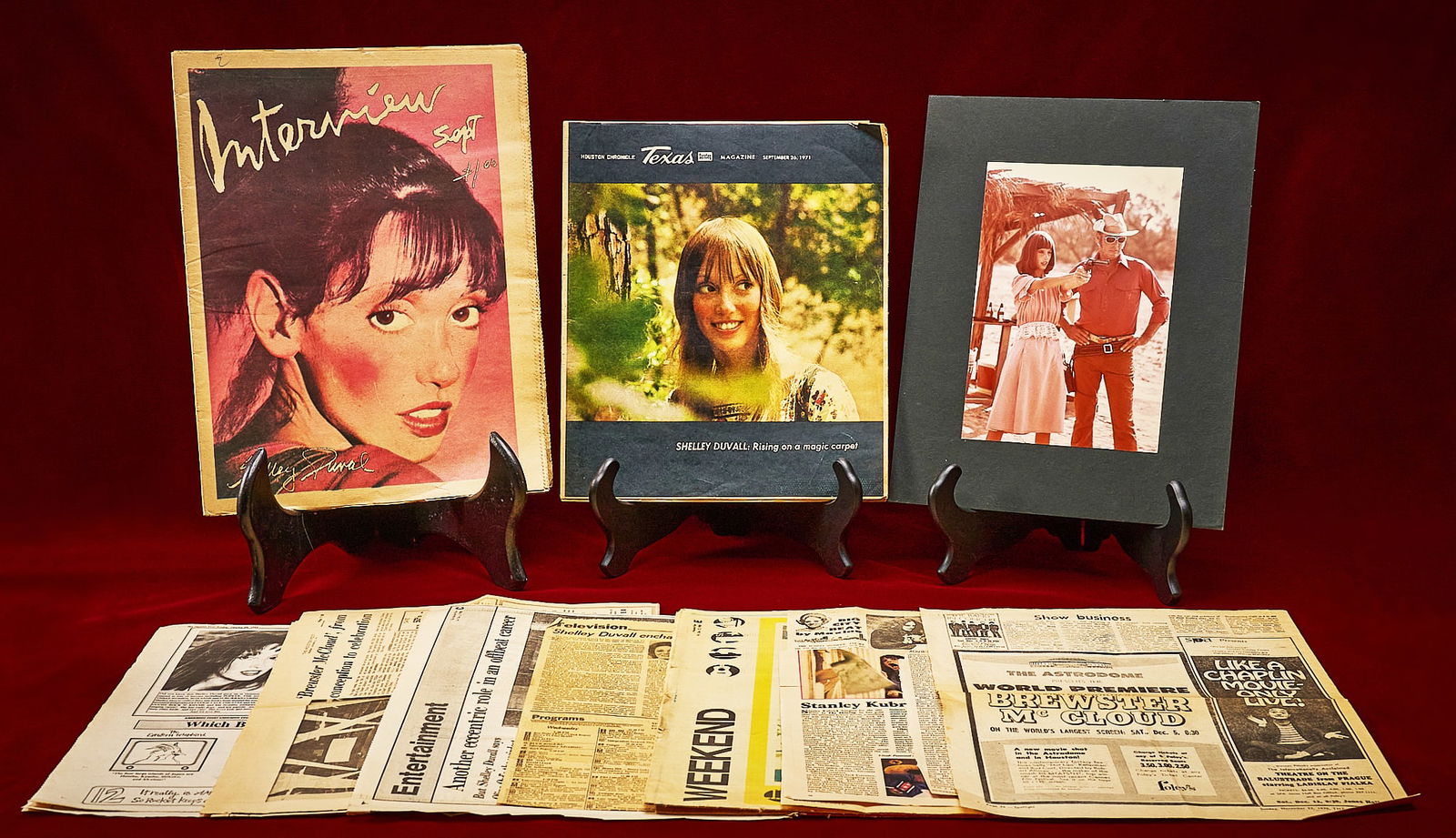 Shelley Duvall | Ephemera: Extensive archive of paper material relating to Shelley Duvall and her career, including original periodicals, studio correspondence and press ephemera, including: Interview magazine, September