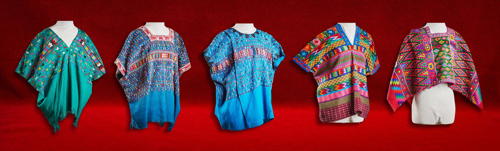 Shelley Duvall | Clothing: Collection of traditional huipiles from the personal wardrobe of Shelley Duvall, each finely handwoven and richly embroidered with geometric and floral motifs in vivid multicolors Provenance: Property