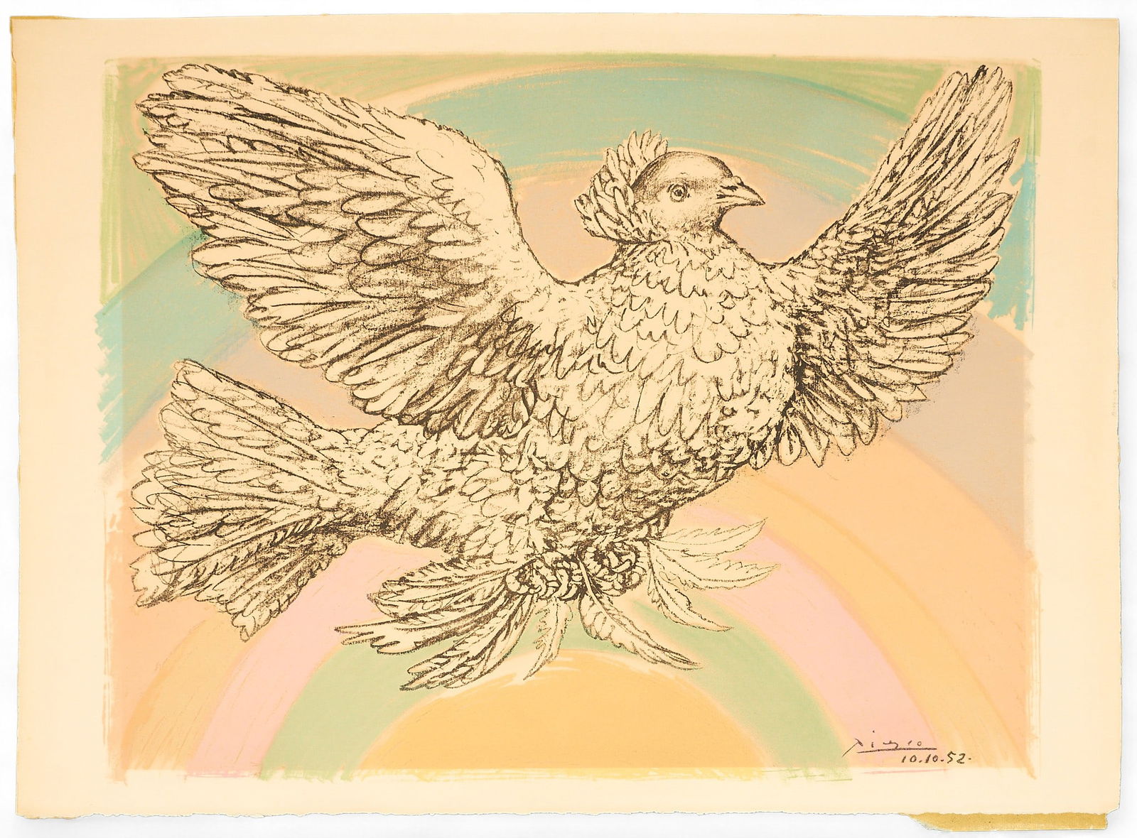 Pablo Picasso, "Colombe Volant" Lithograph (1 of 3)