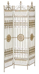 Decorative Iron Three-Panel Folding Screen