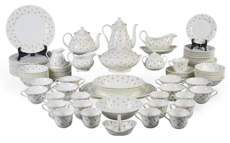 (128) Piece Cascade Wedgewood Bone China Set