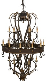 Monumental Wrought Iron Chandelier