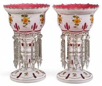 Pair of Bohemian Lusters
