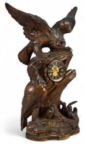 Black Forest Carved Eagle Mantel Clock