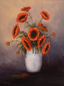 Laura Walser, Red Flowers in Vase
