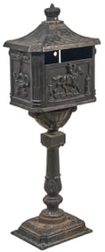 Vintage Cast Iron Mailbox on Stand