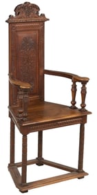 Renaissance-Revival Caquetoire Chair