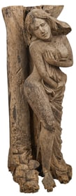 Large Solid Wood Figural Statue