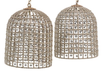 Pair of French Empire Style Dome Chandeliers