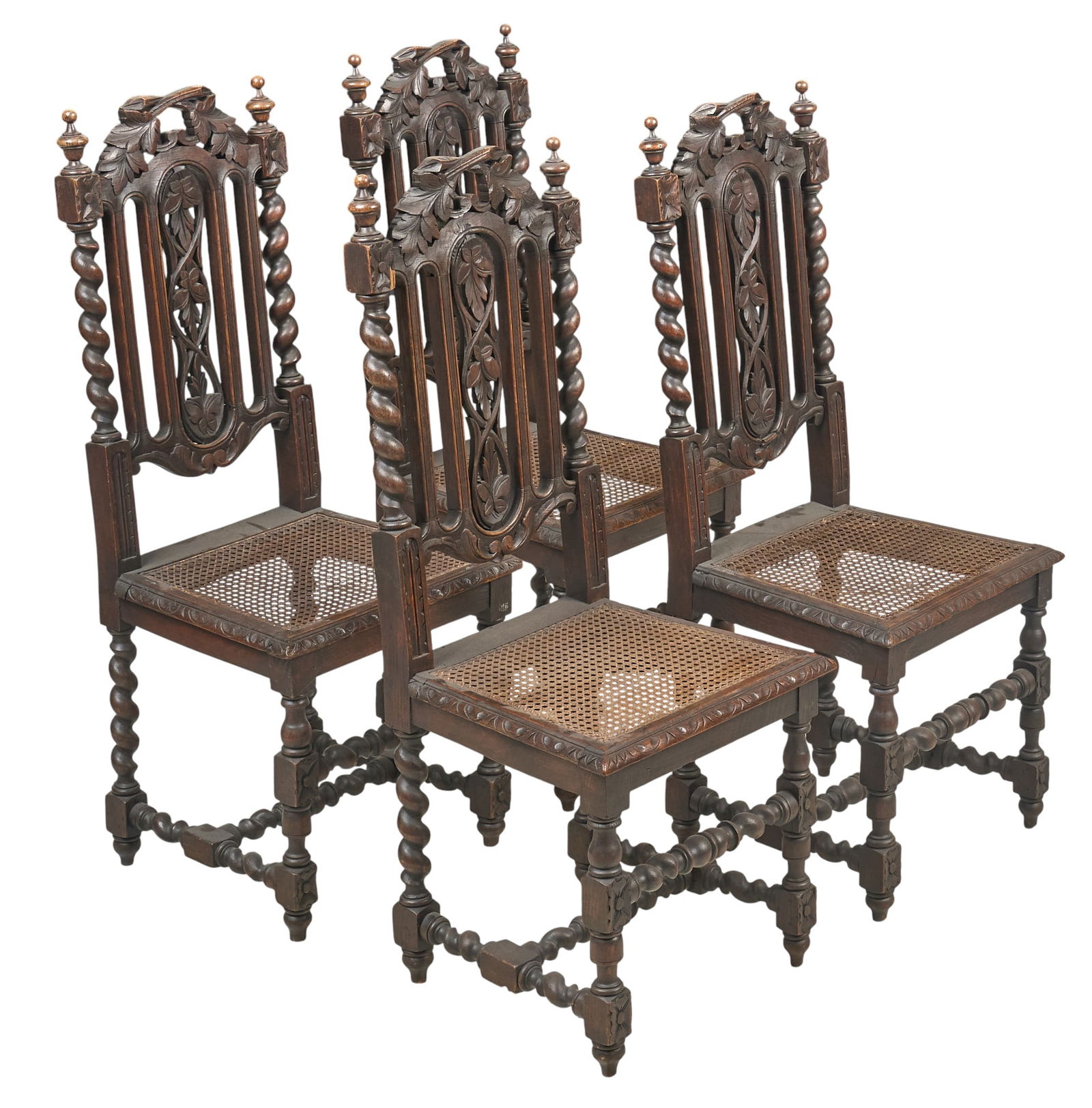 (4) Cane and Barley Twist Chairs (1 of 4)