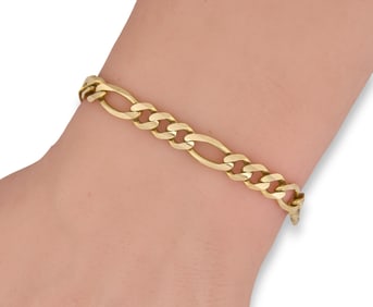 14k Yellow Gold Figaro Chain Bracelet