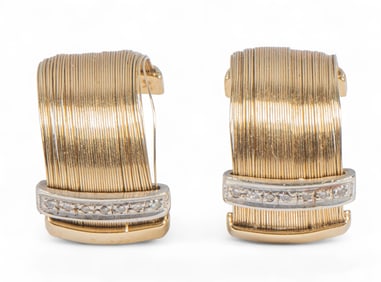 14K Diamond Hoop Earrings