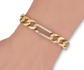 14K Diamond Link Bracelet