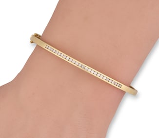 14K Diamond Bangle Bracelet