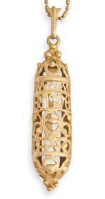 14K Torah Pendant & Chain