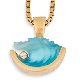 14K Topaz Diamond Neckalce