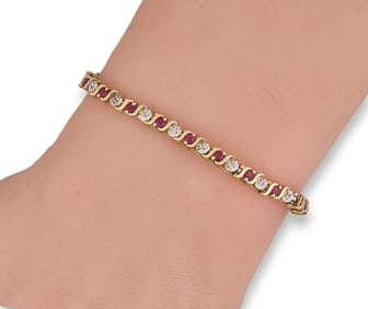 10K Ruby Diamond Bracelet