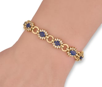 14K Sapphire Diamond Bracelet