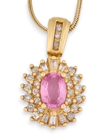 14K Tourmaline Diamond Necklace