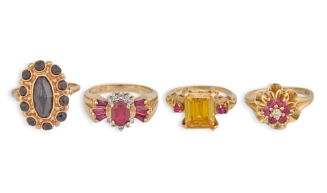 (4) 14K Rings