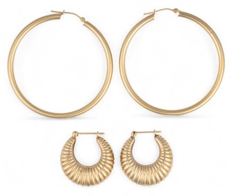 (2) Pairs of 14K Earrings